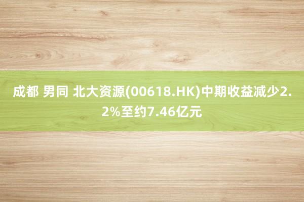 成都 男同 北大资源(00618.HK)中期收益减少2.2%至约7.46亿元