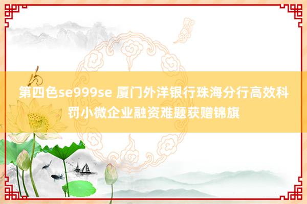 第四色se999se 厦门外洋银行珠海分行高效科罚小微企业融资难题获赠锦旗
