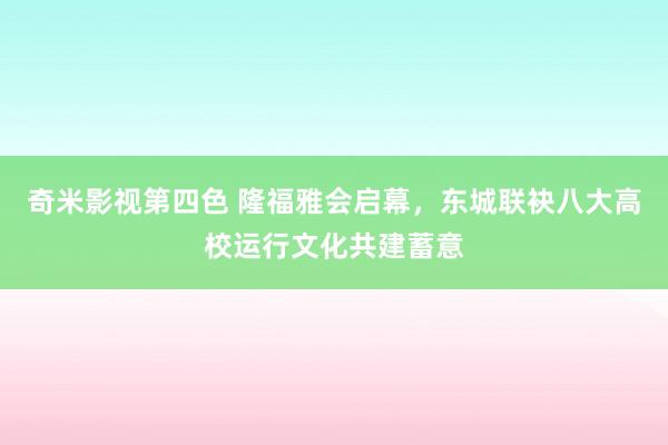 奇米影视第四色 隆福雅会启幕，东城联袂八大高校运行文化共建蓄意